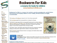 Tablet Screenshot of bookworm4kids.com